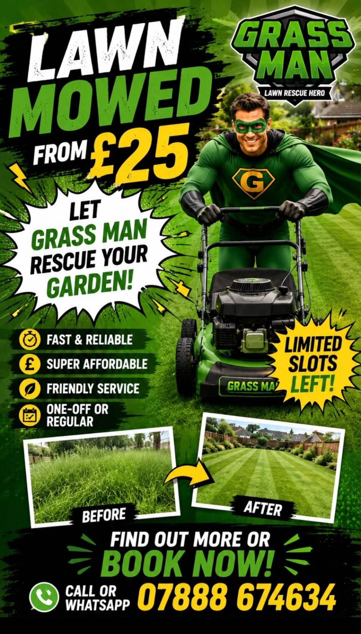 Grass Man Superhero Character